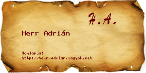 Herr Adrián névjegykártya